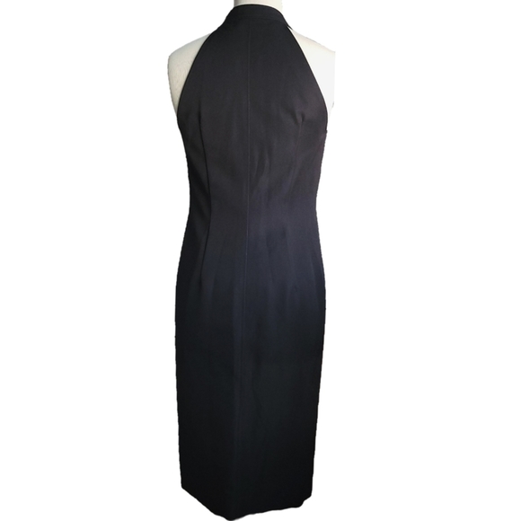 ADAM Lippes Gaberdine Halter Midi Shirt Dress Wool 4 black - Picture 8 of 15